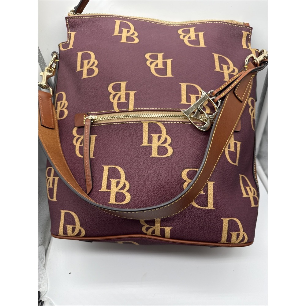 Dooney And Bourke Wine Large Sac Monogram Signature